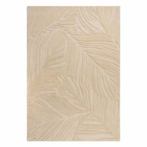 Béžový vlnený koberec Flair Rugs Lino Leaf
