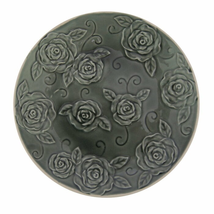 Čierny ozdobný tanier Antic Line Roses