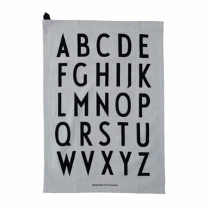 Sivá bavlnená utierka Design Letters Alphabet