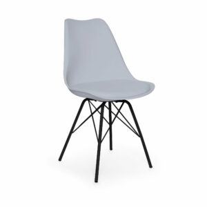 Sivá stolička s čiernou kovovou podnožou Bonami Essentials Eco