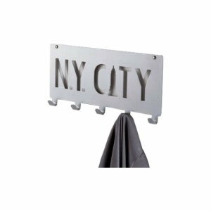 Sivý nástenný vešiak s 5 háčikmi Compactor NY City