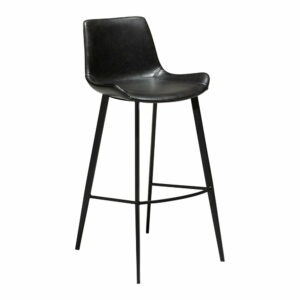 Čierna barová stolička z imitácie kože DAN–FORM Denmark Hype