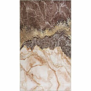 Koňakovohnedo-krémový prateľný koberec 80x50 cm - Vitaus