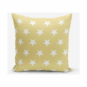 Žltá obliečka na vankúš s motívom hviezdd Minimalist Cushion Covers