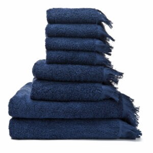 Súprava 6 modrých uterákov a 2 osušiek zo 100 % bavlny Bonami Selection