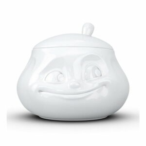 Biela usmievavá cukornička z porcelánu 58products