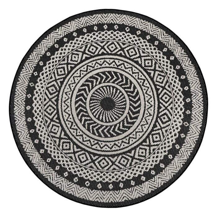 Čierno-sivý vonkajší koberec Ragami Round