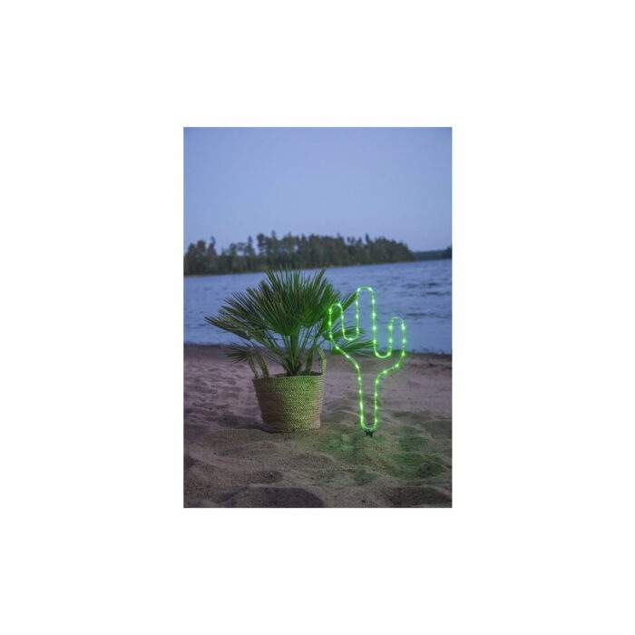 Zelené vonkajšie LED svietidlo v tvare kaktusu Star Trading Tuby