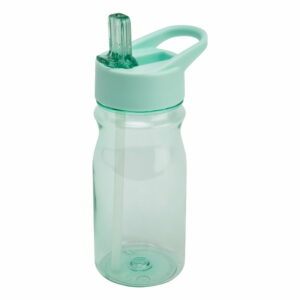 Zelenomodrá fľaša s vrchnákom a slamkou Addis Bottle Blue Haze