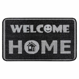 Antracitovosivá rohožka Hanse Home Weave Smiley Welcome
