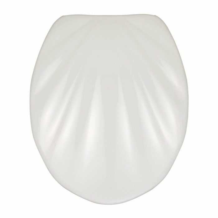 Biele WC sedadlo s jednoduchým zatváraním Wenko Premium Sea Shell