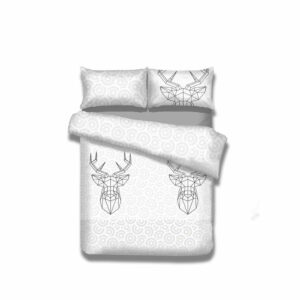 Biele predĺžené bavlnené obliečky na jednolôžko 155x220 cm My Deer Friend – AmeliaHome