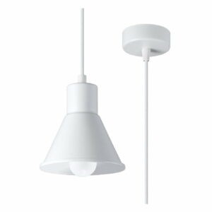 Biele závesné svietidlo s kovovým tienidlom 14x14 cm Martina - Nice Lamps