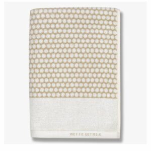 Bielo-béžové bavlnené uteráky v súprave 2 ks 40x60 cm Grid - Mette Ditmer Denmark