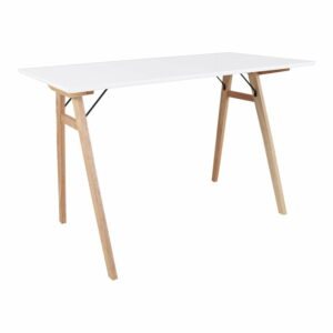 Biely stôl s hnedými nohami House Nordic Vojens Desk