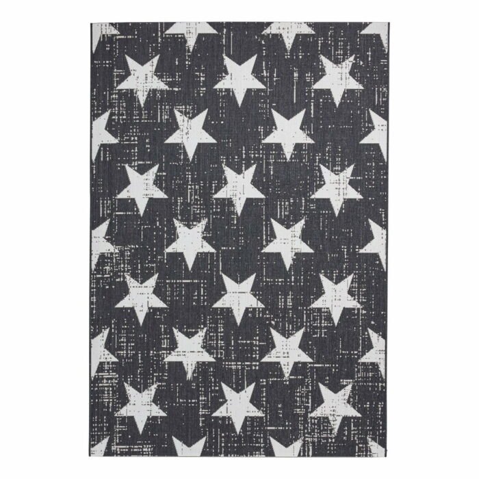 Biely/čierny vonkajší koberec 170x120 cm Santa Monica - Think Rugs