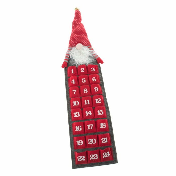 Červený textilný adventný kalendár Dakls