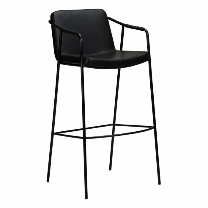 Čierna barová stolička z imitácie kože DAN-FORM Denmark Boto
