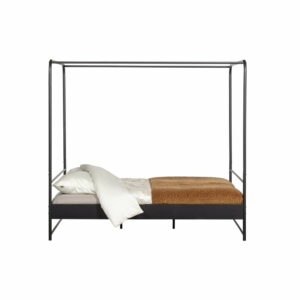 Čierna dvojlôžková kovová posteľ vtwonen Bunk