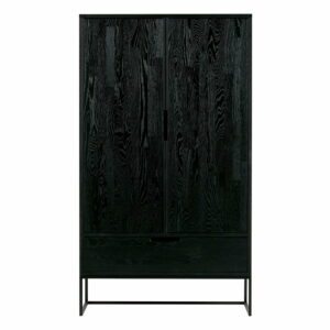 Čierna skrinka z jaseňového dreva 85x149 cm Silas – WOOOD