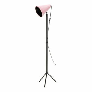 Čierna voľne stojacia lampa s ružovým tienidlom Markslöjd Cilla Floor 1L