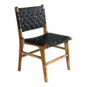 Čierne/hnedé jedálenské stoličky v súprave 2 ks z tíkového dreva Perugia – House Nordic