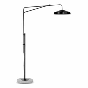 Čierno-sivá stojacia lampa s kovovým tienidlom (výška 250 cm) Brighton – it's about RoMi