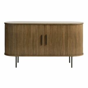 Hnedá nízka komoda v dekore duba 140x76 cm Nola - Unique Furniture