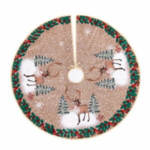 Hnedý okrúhly koberec pod vianočný stromček Casa Selección