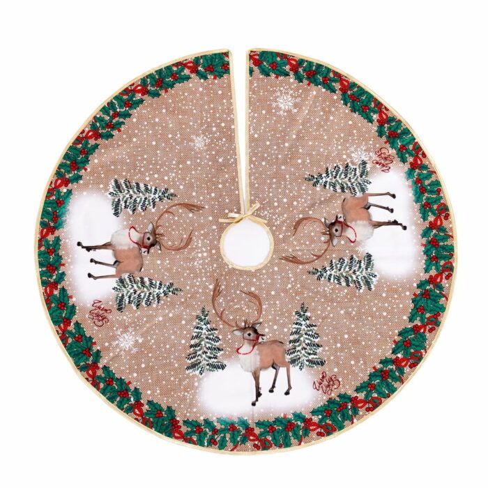 Hnedý okrúhly koberec pod vianočný stromček Casa Selección