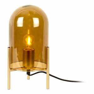 Horčicovožltá sklenená stolová lampa Leitmotiv Bell