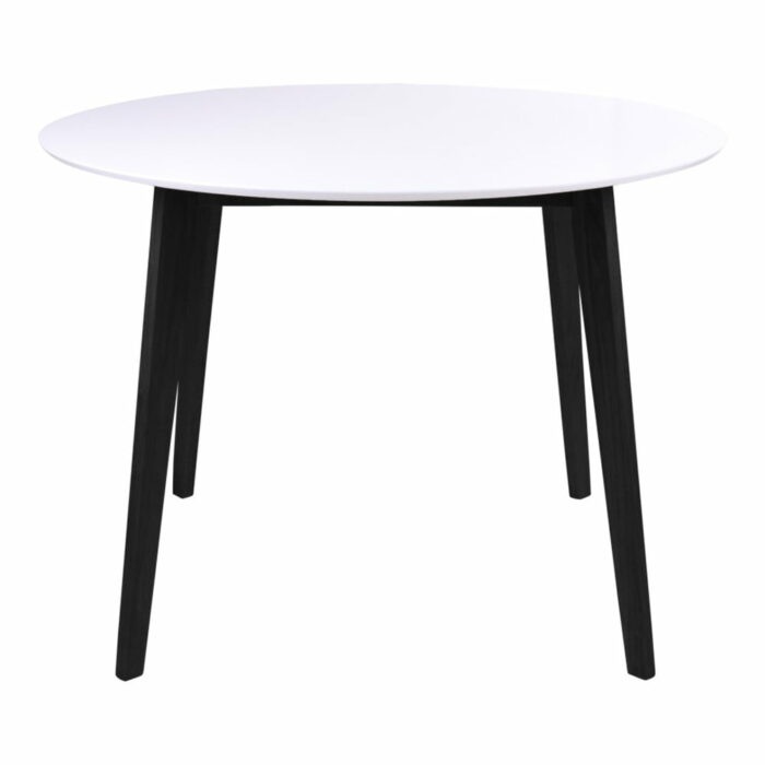 Jedálenský stôl s bielou doskou a čiernymi nohami z kaučukového dreva House Nordic Vojens