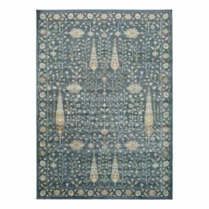 Modrý koberec z viskózy Universal Vintage Flowers