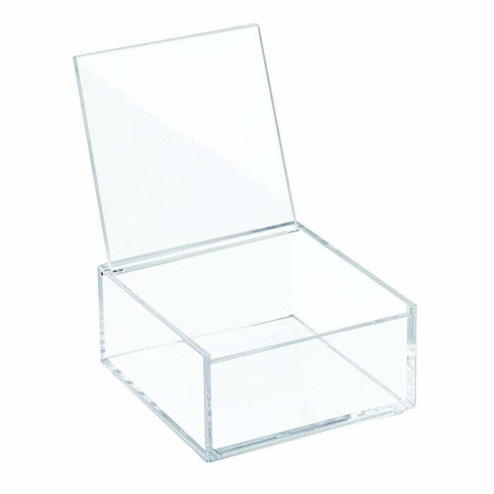 Priehľadný stohovateľný box s vekom iDesign Clarity