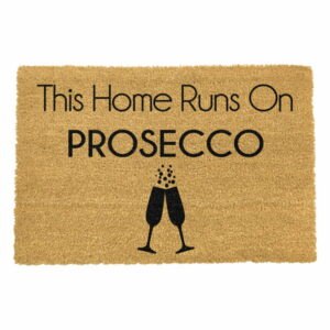 Rohožka z prírodného kokosového vlákna Artsy Doormats This Home Runs On Prosecco