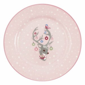 Ružový detský kameninový tanier Green Gate Dina