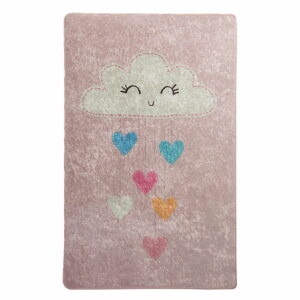 Ružový detský protišmykový koberec Chilam Baby Cloud
