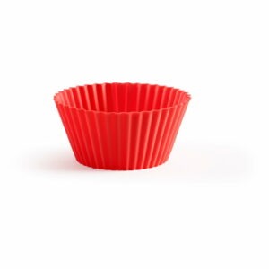 Súprava 12 červených silikónových košíkov na muffiny Lékué Single