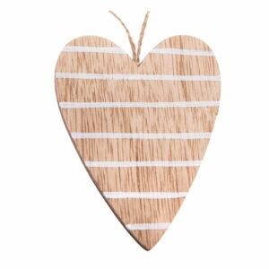 Súprava 5 drevených závesných ozdôb v tvare srdca Dakls