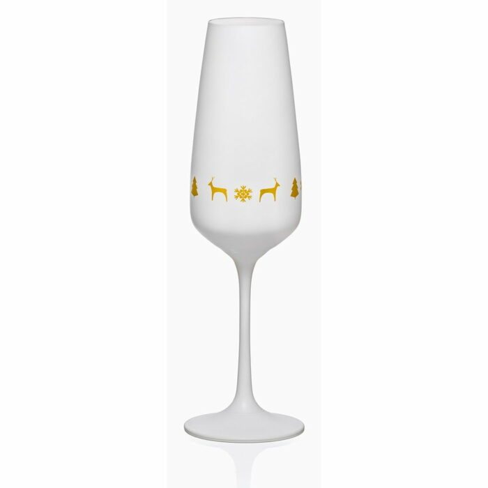 Súprava 6 bielych pohárov na šampanské Crystalex Nordic Vintage