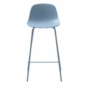 Svetlo modrá plastová barová stolička 92