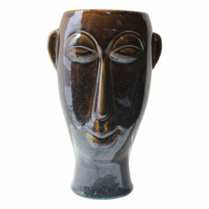 Tmavohnedá porcelánová váza PT LIVING Mask