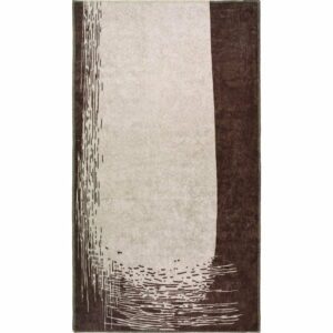 Tmavohnedo-krémový prateľný koberec 180x120 cm - Vitaus