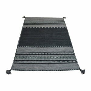 Tmavosivý bavlnený koberec Webtappeti Antique Kilim