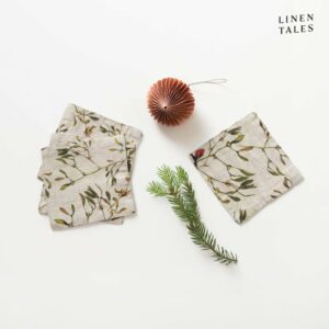 V prírodnej farbe vianočné tácky v súprave 4 ks – Linen Tales