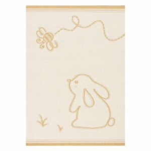 Žlto-béžový antialergénny detský koberec 170x120 cm Rabbit and Bee - Yellow Tipi