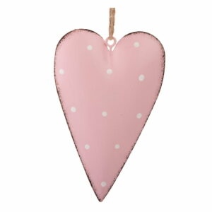 Súprava 3 ružových kovových závesných dekorácií Dakls Dotty Heart