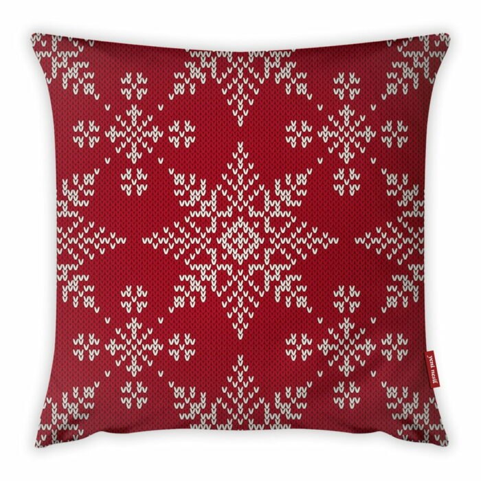 Obliečka na vankúš Vitaus Christmas Period Red Snowflakes Pattern