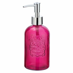 Ružový sklenený dávkovač na mydlo Wenko Vetro