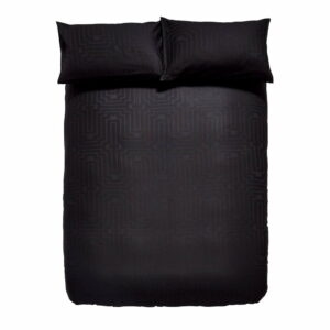 Čierne bavlnené obliečky na jednolôžko 135x200 cm - Bianca